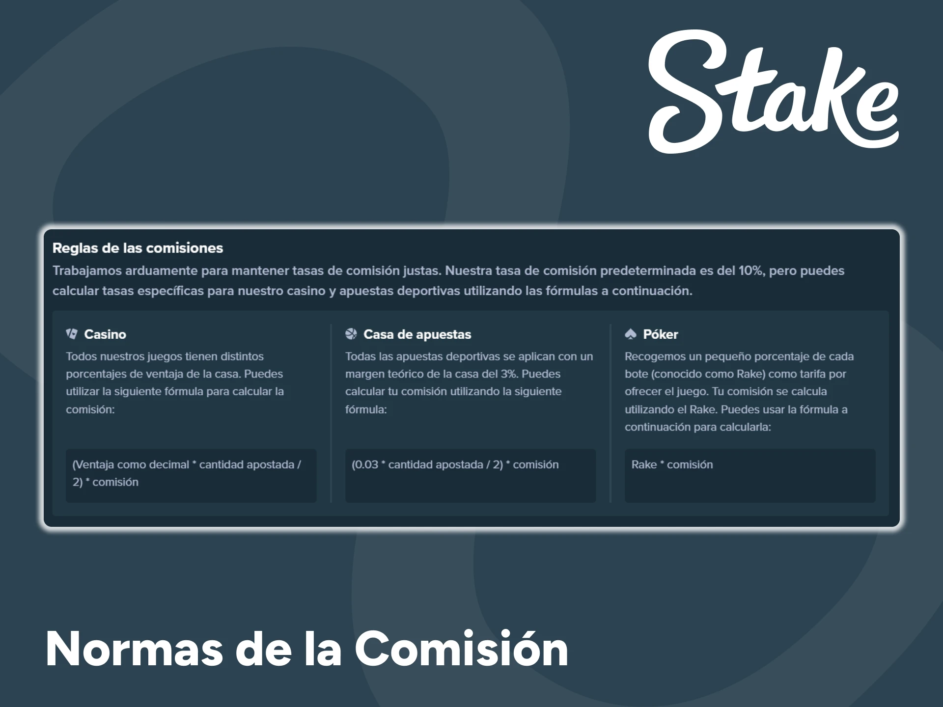 Compruebe las normas sobre comisiones del programa de afiliación de Stake.
