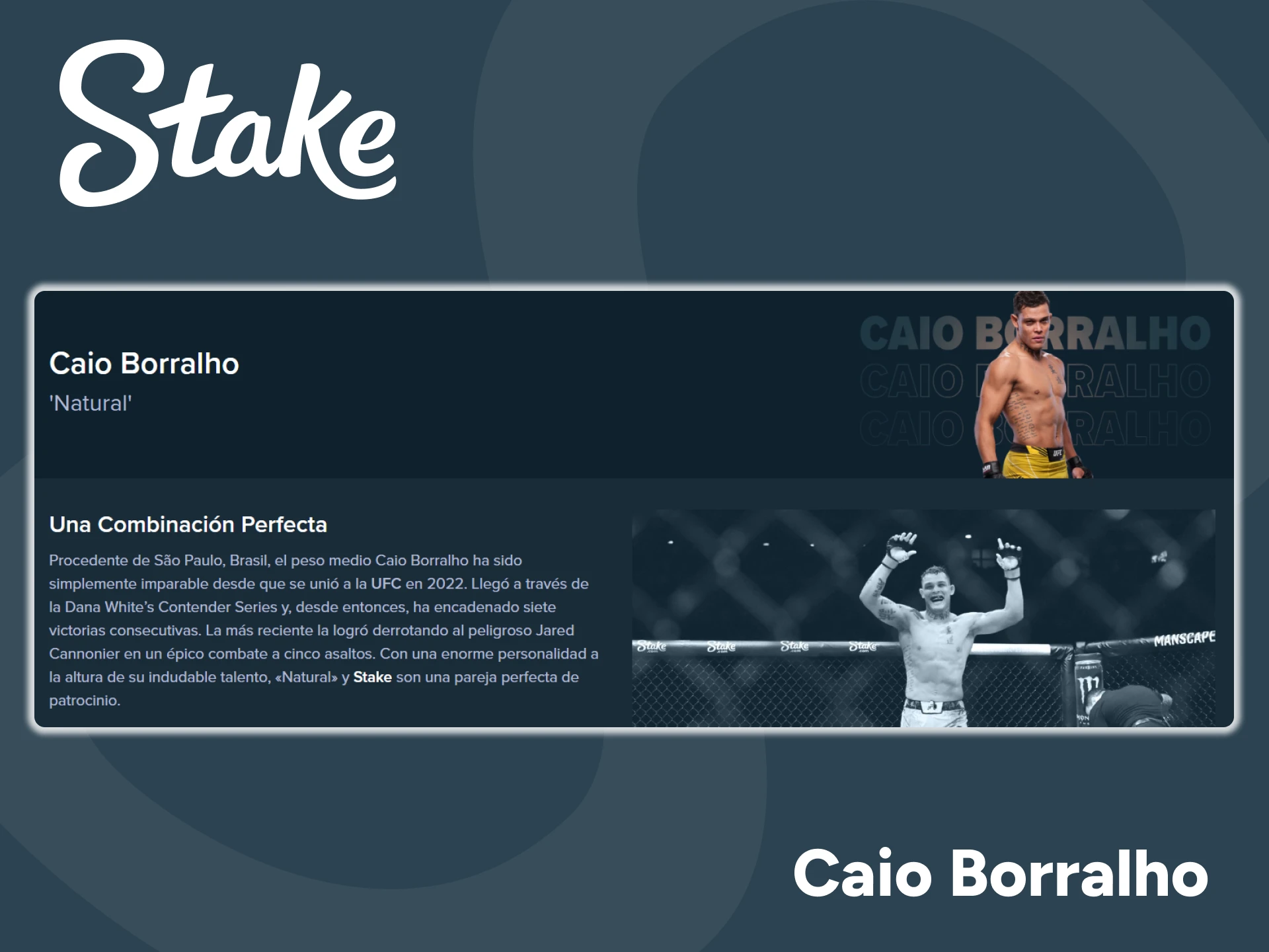 Caio Borralho comenzó su colaboración con Stake.