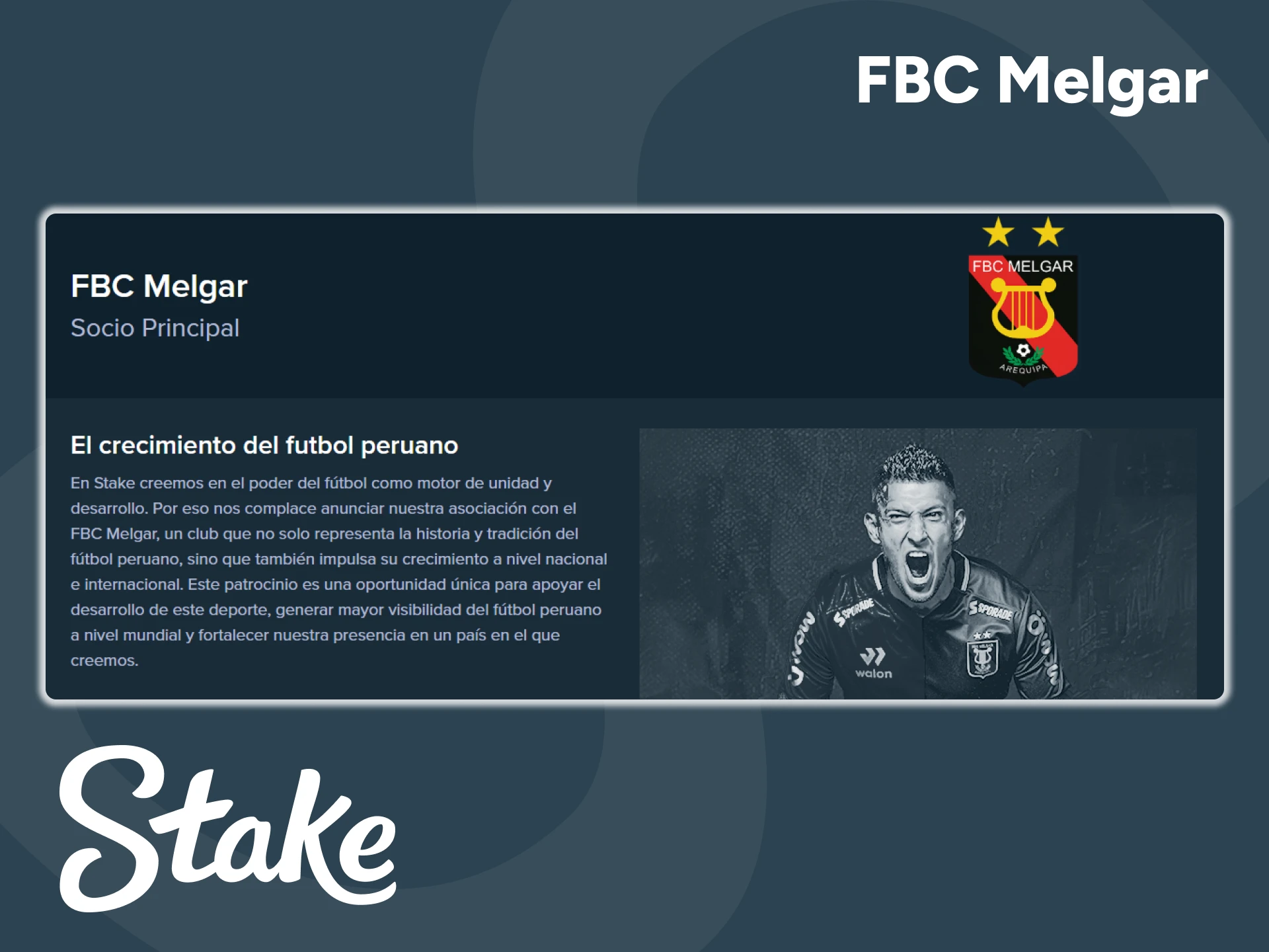 Stake se ha convertido en el patrocinador principal del FBC Melgar.